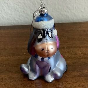 Disney Eeyore Ornament in Purple and Blue with Pink Accent